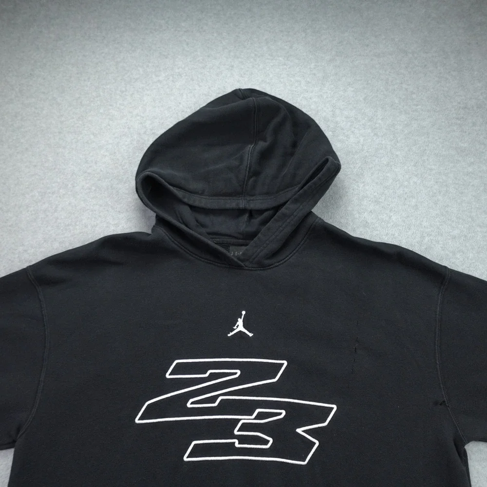 Jordan Hoodie Mens Medium Black Streetwear Pullover ‎ Graphic 23 Jumpman